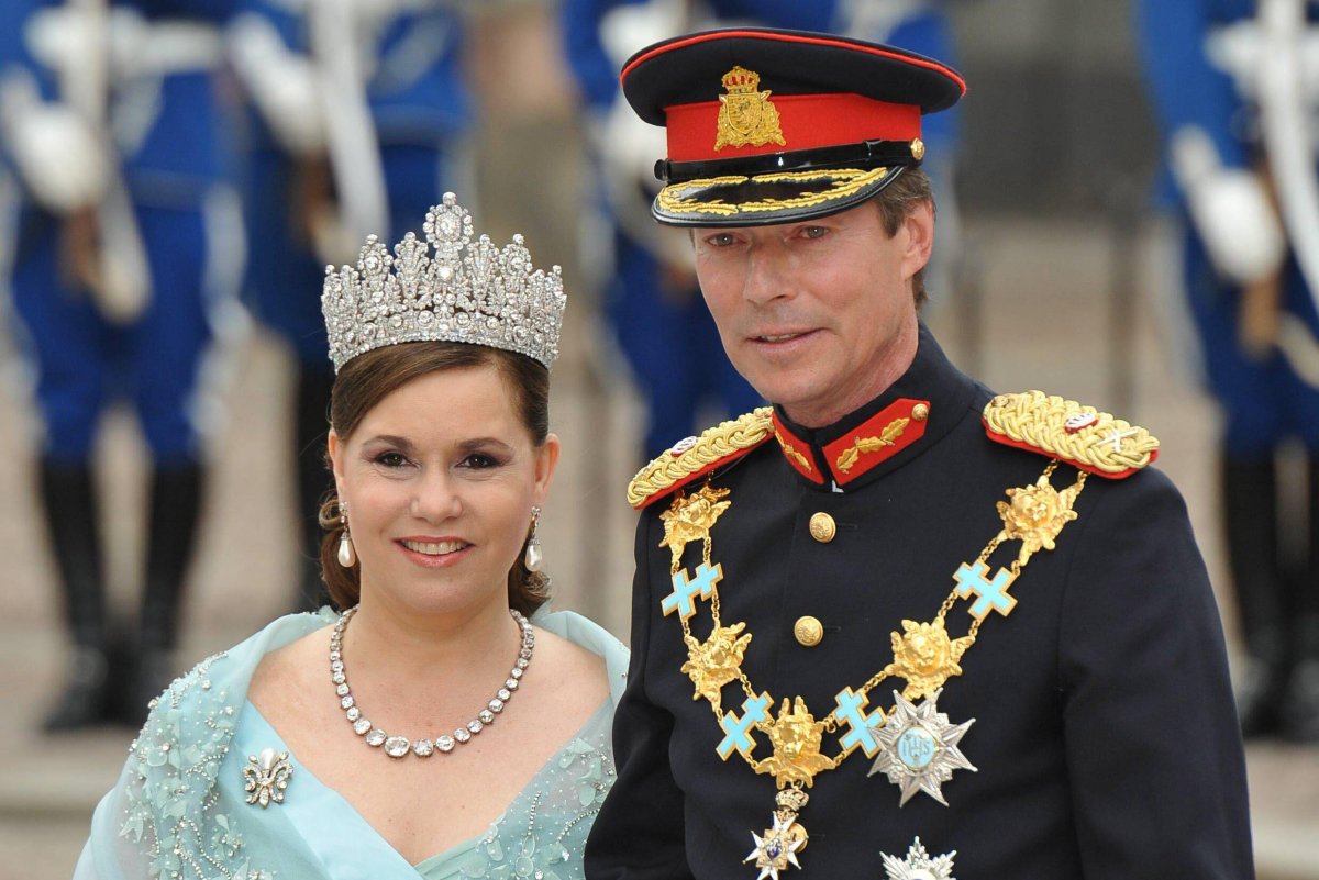 The Grand Duke and Grand Duchess of Luxembourg attend the wedding of the Crown Princess of Sweden in Stockholm on June 19, 2010 (Mousse-Nebinger-Orban/Abaca Press/Alamy)