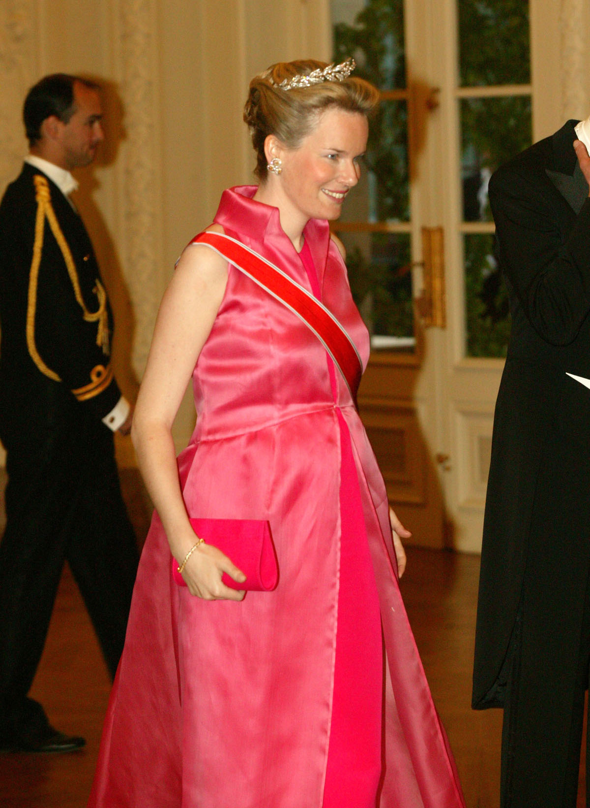 The Duchess of Brabant attends a state banquet in Brussels for the visiting King and Queen of Norway on May 20, 2003 (Mark Renders/Getty Images)