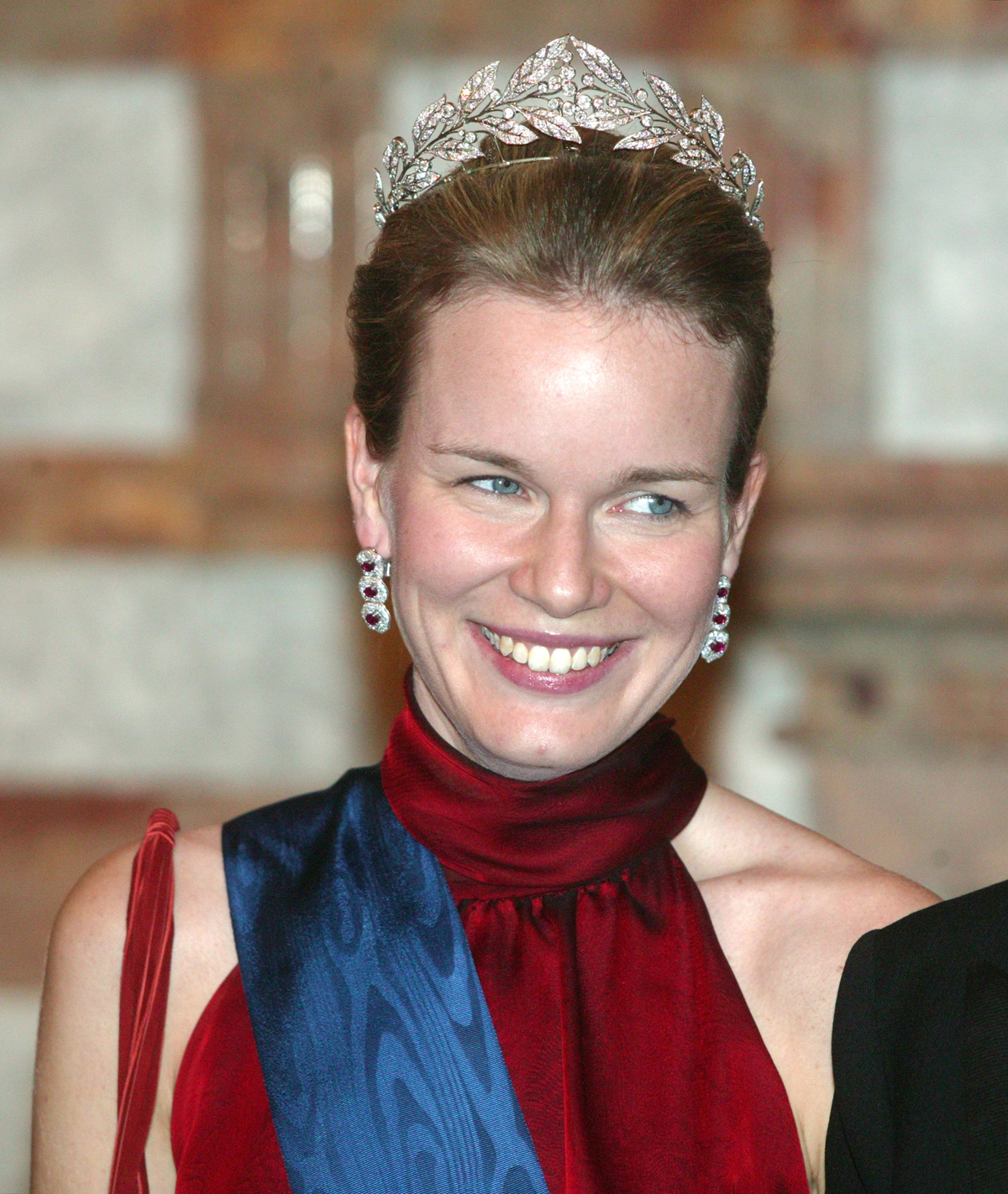 The Duchess of Brabant attends a state banquet at Laeken for the visiting President of Poland on October 26, 2004 (Mark Renders/Getty Images)