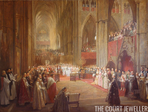 W.E. Lockhart's painting of Queen Victoria's Golden Jubilee thanksgiving service at Westminster Abbey (Wikimedia Commons)