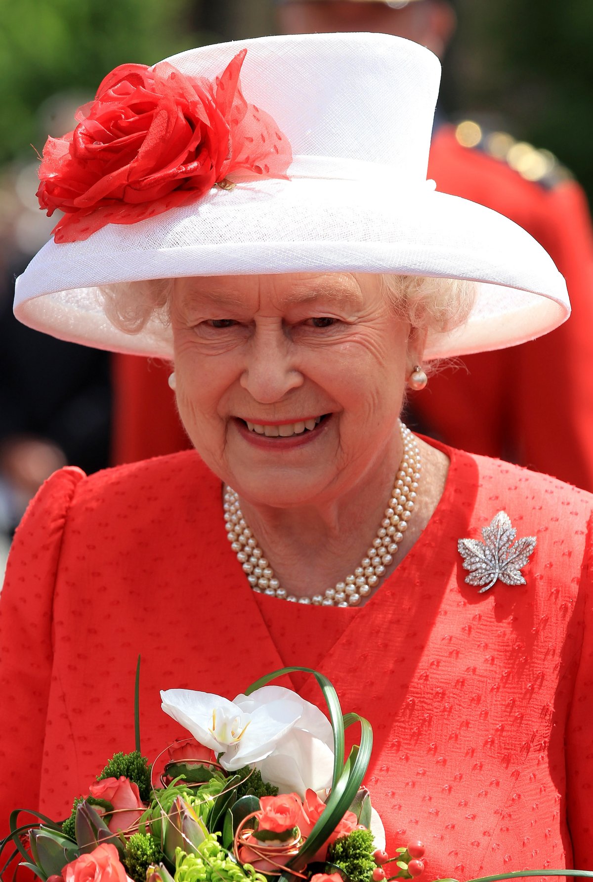 Queen Elizabeth II arrives for Canada Day celebrations on Parliament Hill in Ottawa on July 1, 2010 (Chris Jackson/Getty Images)