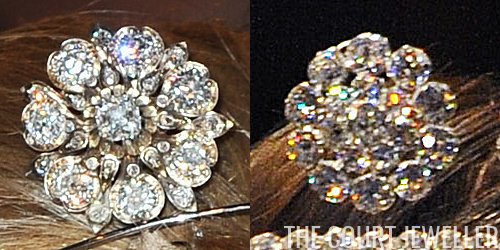 Left: the Four Button Tiara; Right: the Six Button Tiara (Pascal Le Segretain/Getty Images)