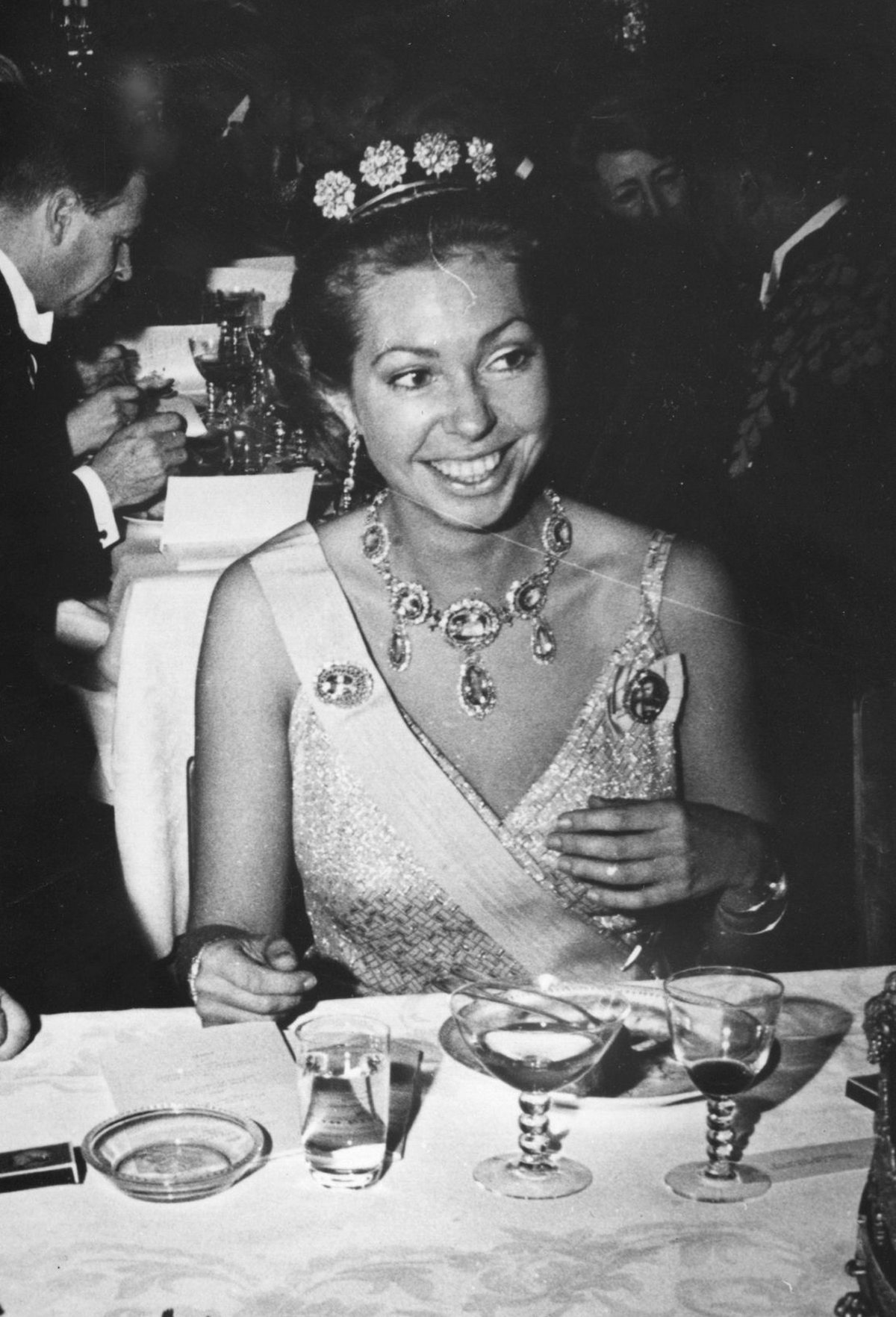 Princess Christina of Sweden attends the Nobel Prize banquet in Stockholm on December 10, 1970 (Central Press/Getty Images)