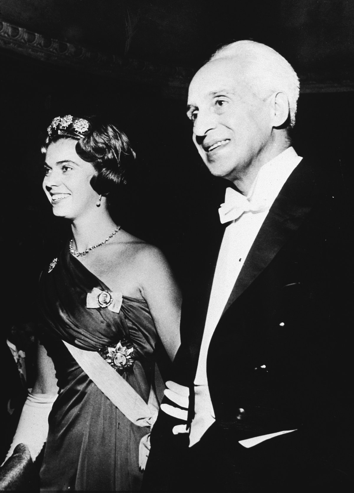 Princess Margaretha of Sweden and Dr. Severo Ochoa attend the Nobel Prize banquet in Stockholm on December 10, 1959 (Express Newspapers/Getty Images)