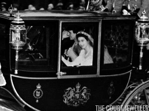 Princess Elizabeth wears Queen Mary's Fringe Tiara on her wedding day in 1947 (AFP/Getty Images)