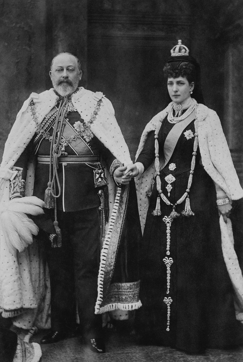 King Edward VII and Queen Alexandra, photographed on the occasion of their first State Opening of Parliament, February 1901 (Royal Collection Trust)