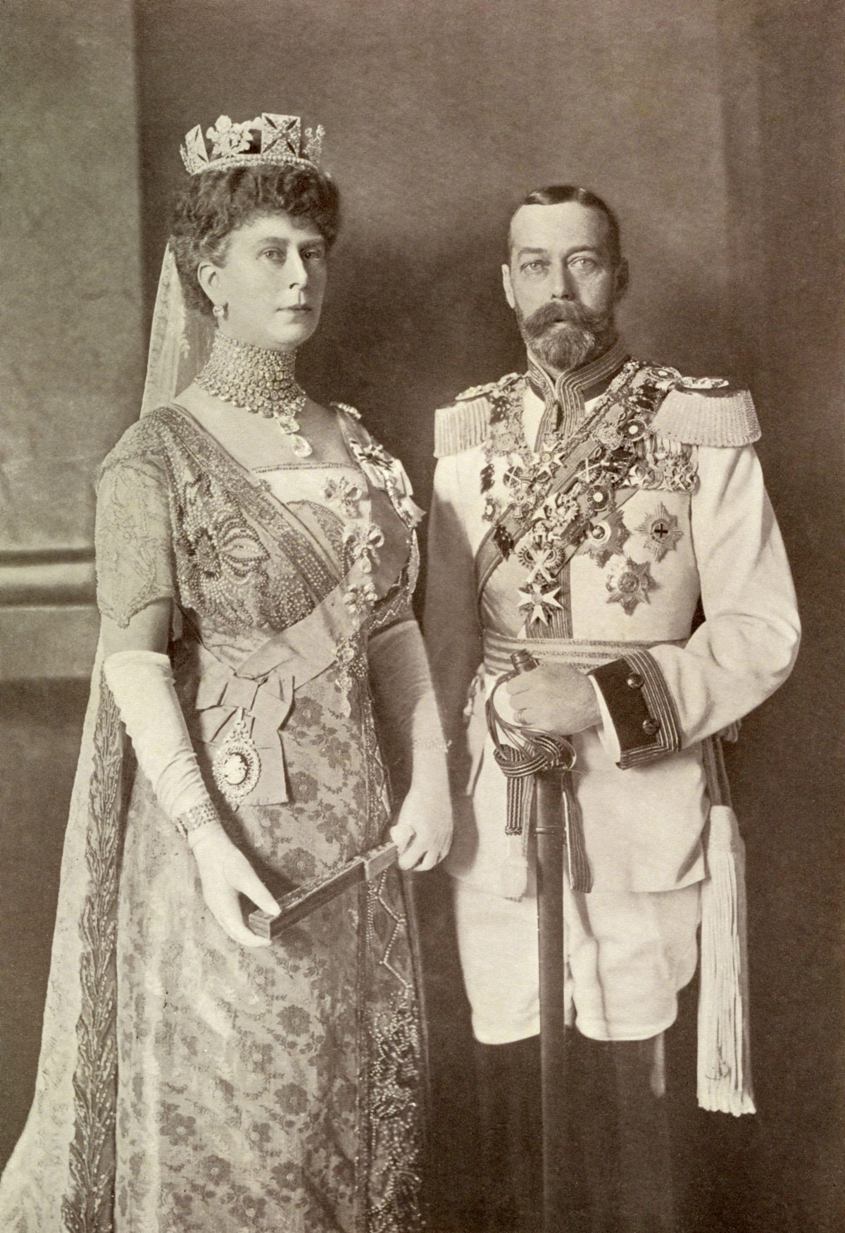 King George V and Queen Mary attend the wedding of Princess Viktoria Luise of Prussia and the Duke of Brunswick in Berlin, May 1913 (Smith Archive/Alamy)