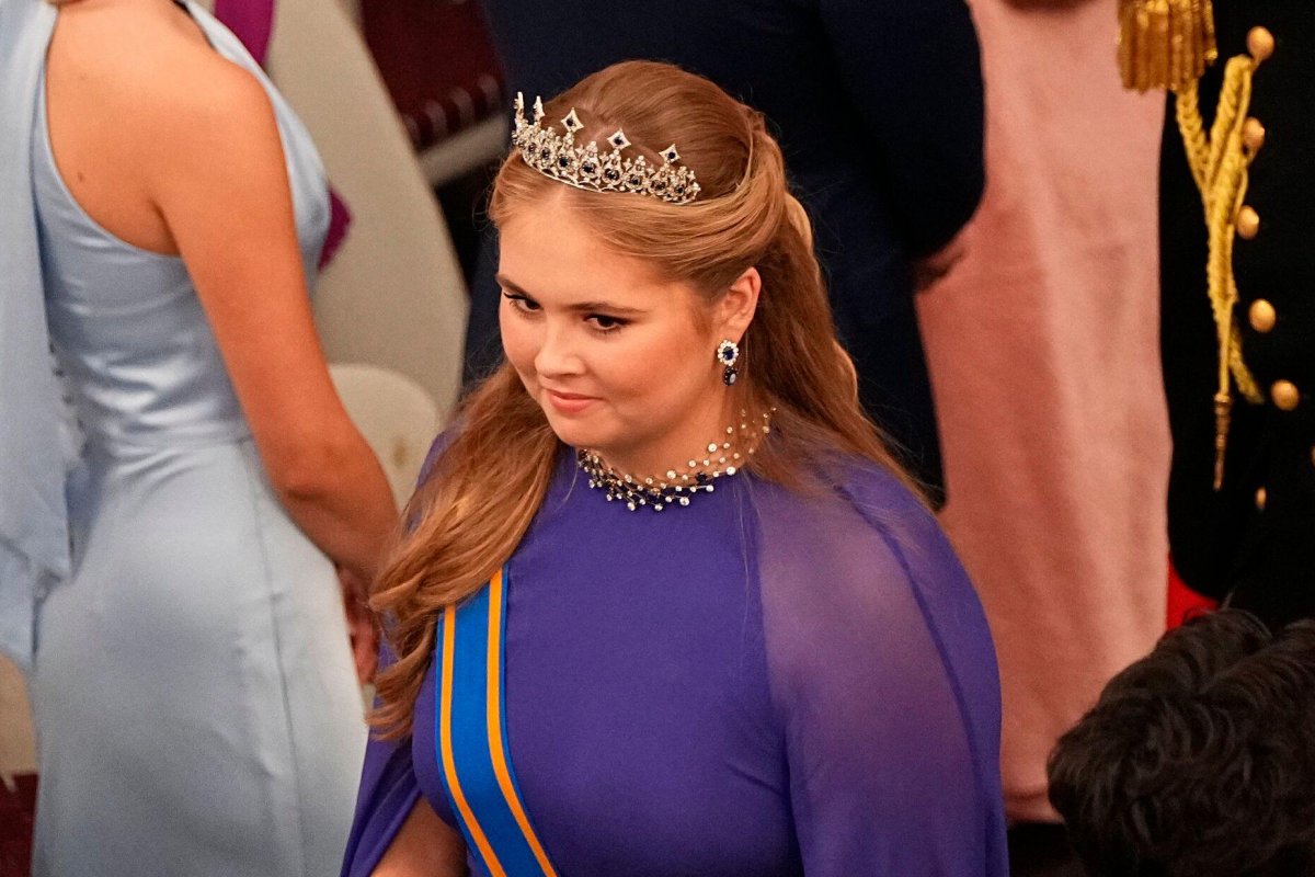 The Princess of Orange attends a dinner celebrating the 18th birthday of Prince Christian of Denmark at Christiansborg Palace in Copenhagen on October 15, 2023 (Mads Claus Rasmussen/Ritzau/Alamy)
