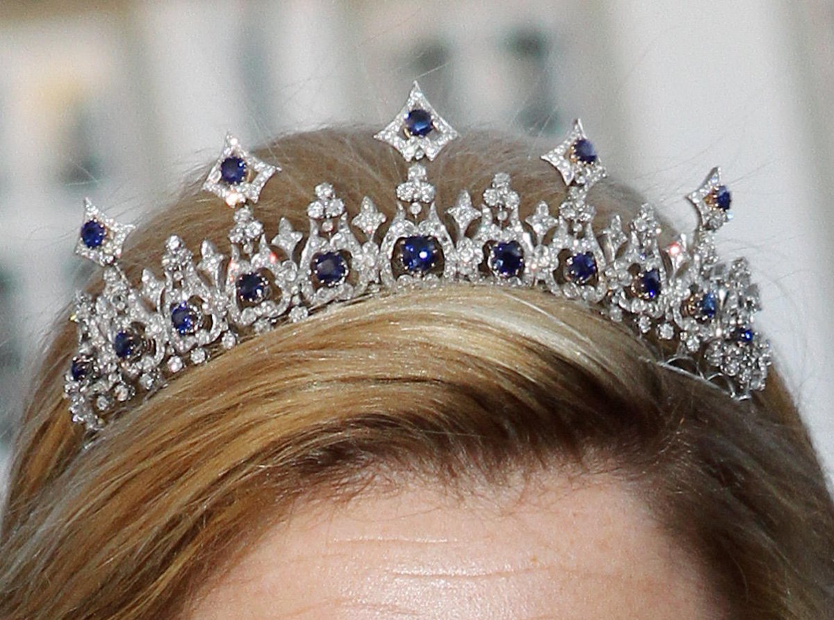 Princess Maxima of the Netherlands attends a gala dinner celebrating the 70th anniversary of Queen Margrethe II of Denmark on April 16, 2010 (Patrick van Katwijk/DPA Picture Alliance/Alamy)
