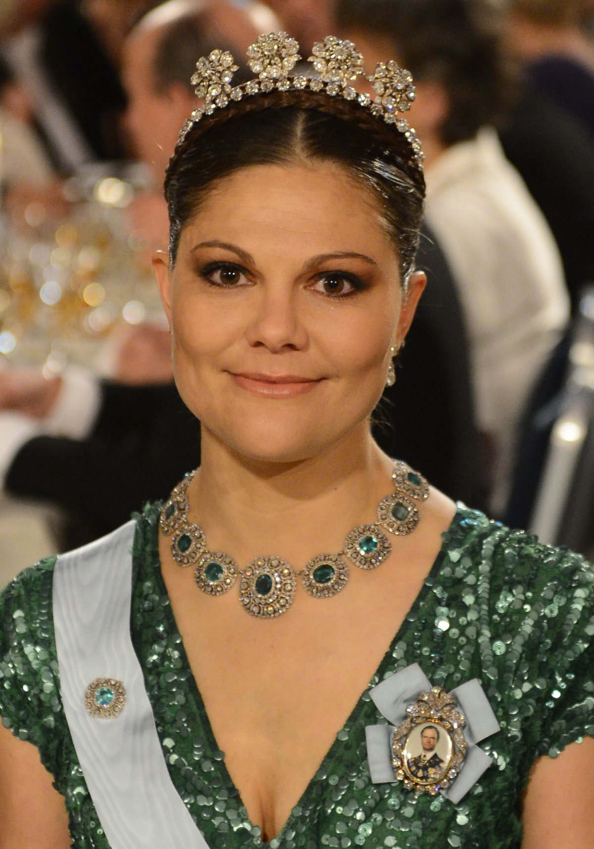 The Crown Princess of Sweden attends the Nobel Prize banquet in Stockholm on December 10, 2012 (JONATHAN NACKSTRAND/AFP via Getty Images)