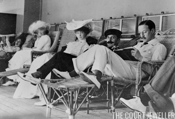 The Duke and Duchess of Marlborough sailing with companions from France to India ahead of the Delhi Durbar, ca. 1902 (Hulton Archive/Getty Images)