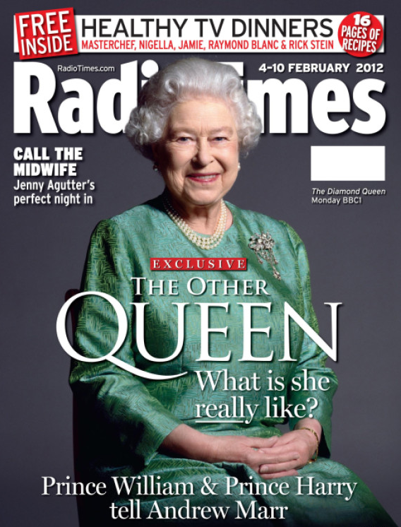 Queen Elizabeth II is pictured on the cover of the Radio Times, February 2012 (Radio Times)