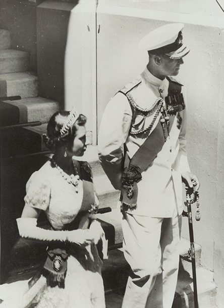 Elizabeth and Philip at the opening of parliament in New South Wales, 1954 (State Records NSW/Wikimedia Commons)