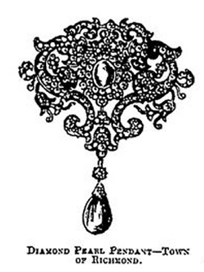 The brooch, as depicted in the illustrated list of Queen Mary's wedding gifts