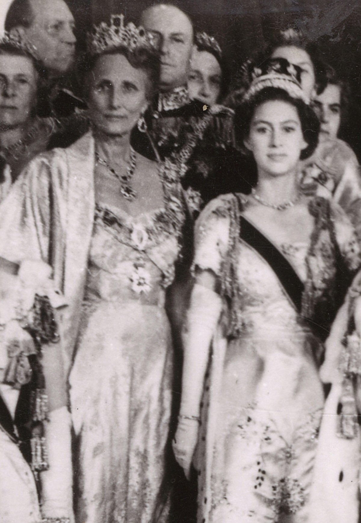 Crown Princess Martha of Norway and Princess Margaret of the United Kingdom are pictured at Buckingham Palace after the coronation of Queen Elizabeth II of the United Kingdom on June 2, 1953 (Chronicle/Alamy)