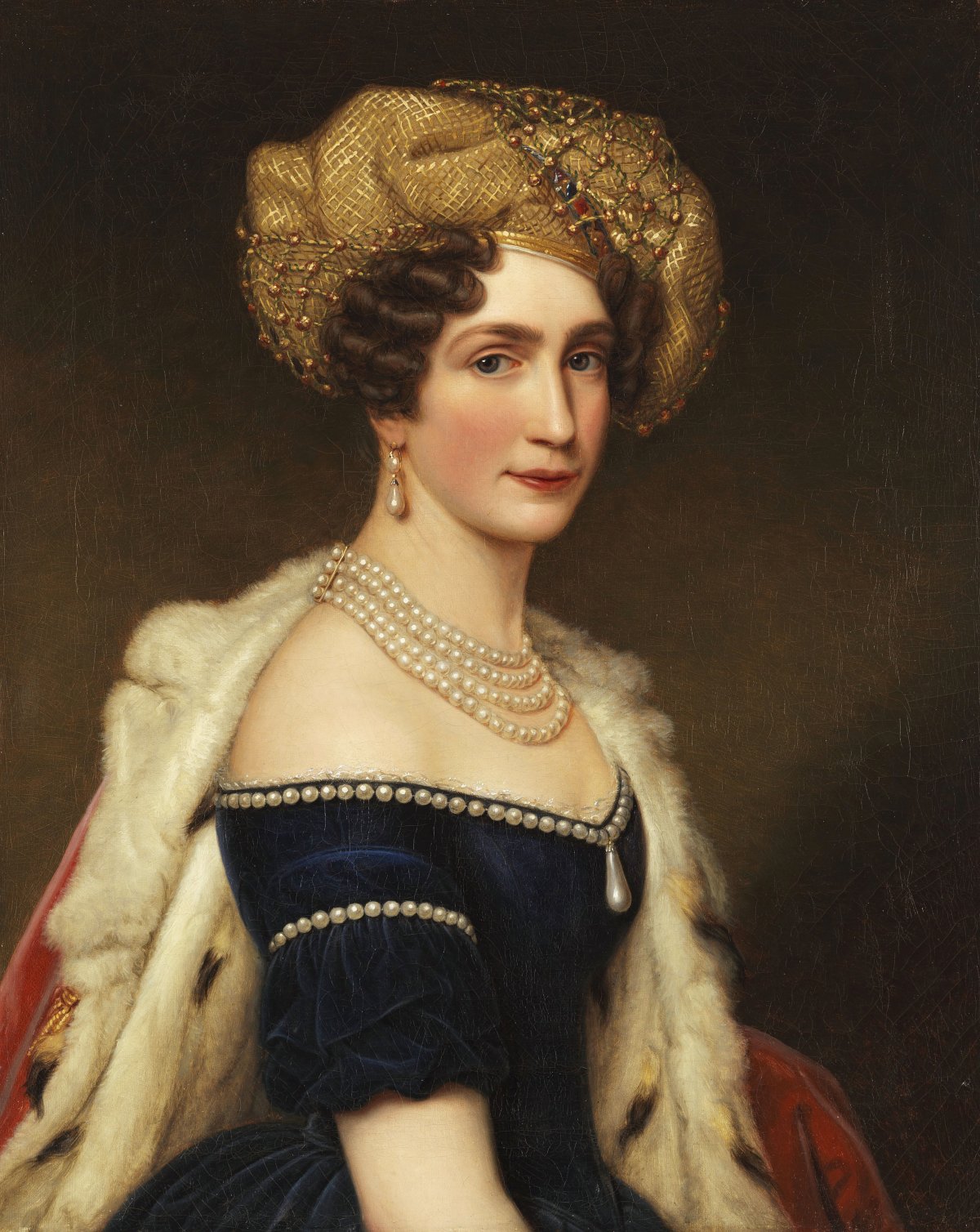 Joseph Karl Stieler's portrait of Princess Augusta, Duchess of Leuchtenberg, ca. 1825 (Wikimedia Commons)