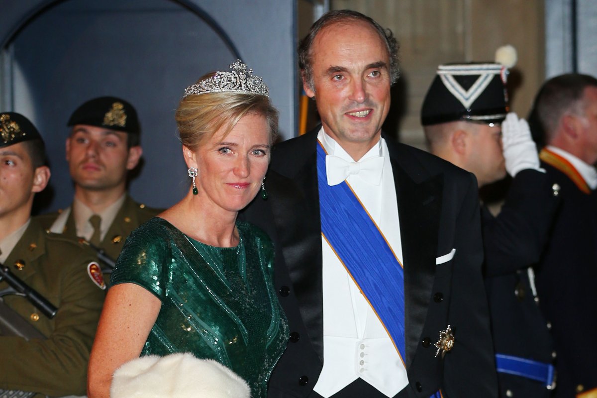 Prince Lorenz and Princess Astrid of Belgium attend a gala on the night before the wedding of the Hereditary Grand Duke of Luxembourg and Countess Stephanie of Lannoy on October 19, 2012 (Sean Gallup/Getty Images)