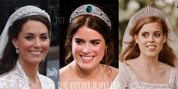 Royal wedding tiaras: the Duchess of Cambridge, Princess Eugenie, and Princess Beatrice (Dan Kitwood/Getty Images, DANNY LAWSON/AFP via Getty Images, Benjamin Wheeler/Press Association)