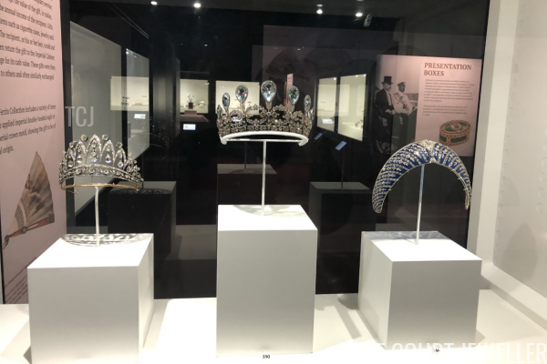 Faberge tiaras on display in Houston (Photo generously shared with us by Jeanne; do not reproduce)