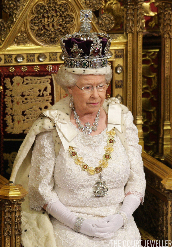 The Queen wears the bracelet at the State Opening of Parliament