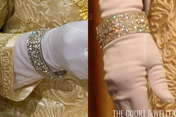 The Queen wears the bracelet at the State Opening of Parliament