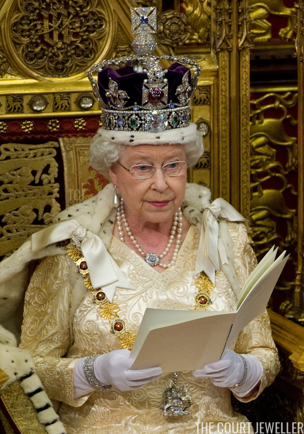 The Queen wears the bracelet at the State Opening of Parliament