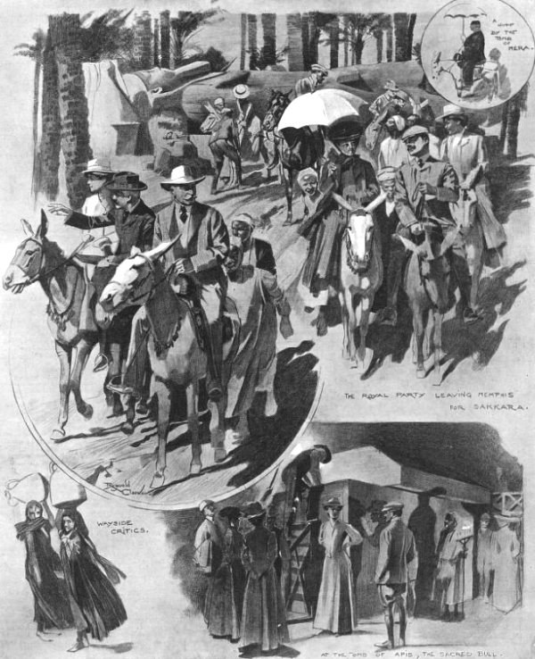 Sketches of the Connaughts' visit to Egypt from the Graphic, 1905
