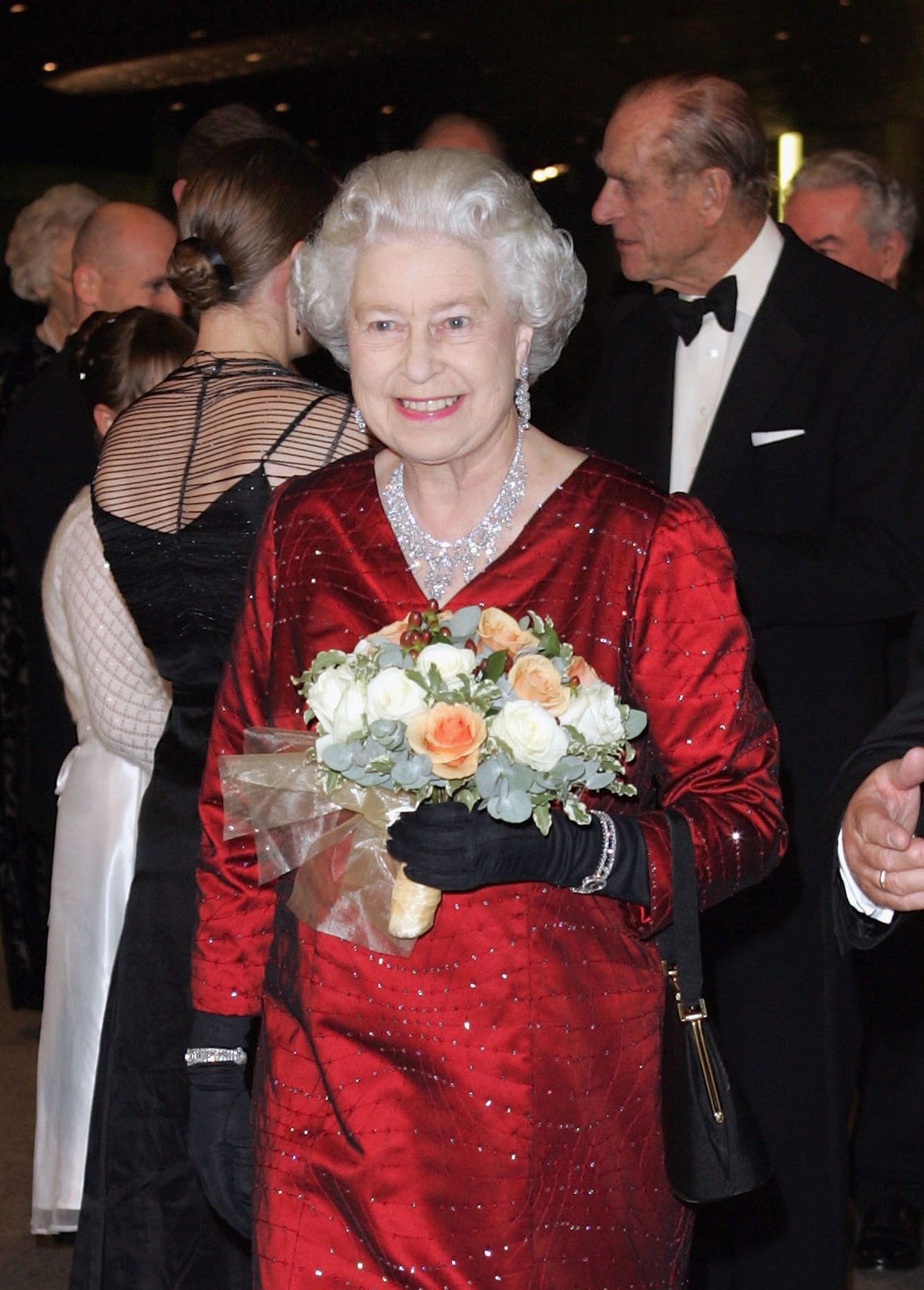 Queen Elizabeth II attends the Royal Variety Performance in Cardiff on November 21, 2005 (Anwar Hussein Collection/Getty Images)