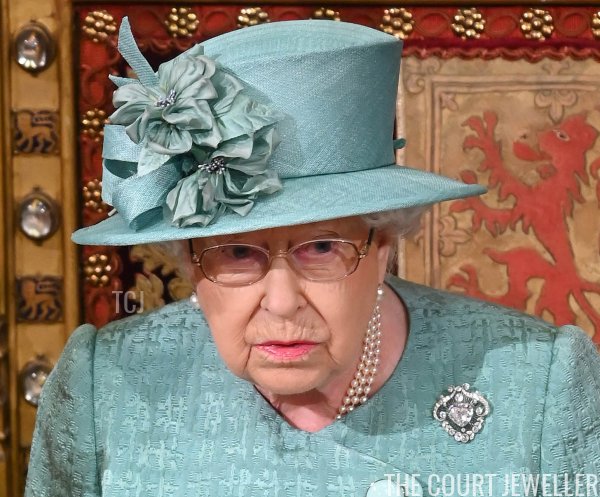 Queen Elizabeth II at the State Opening of Parliament, December 2019