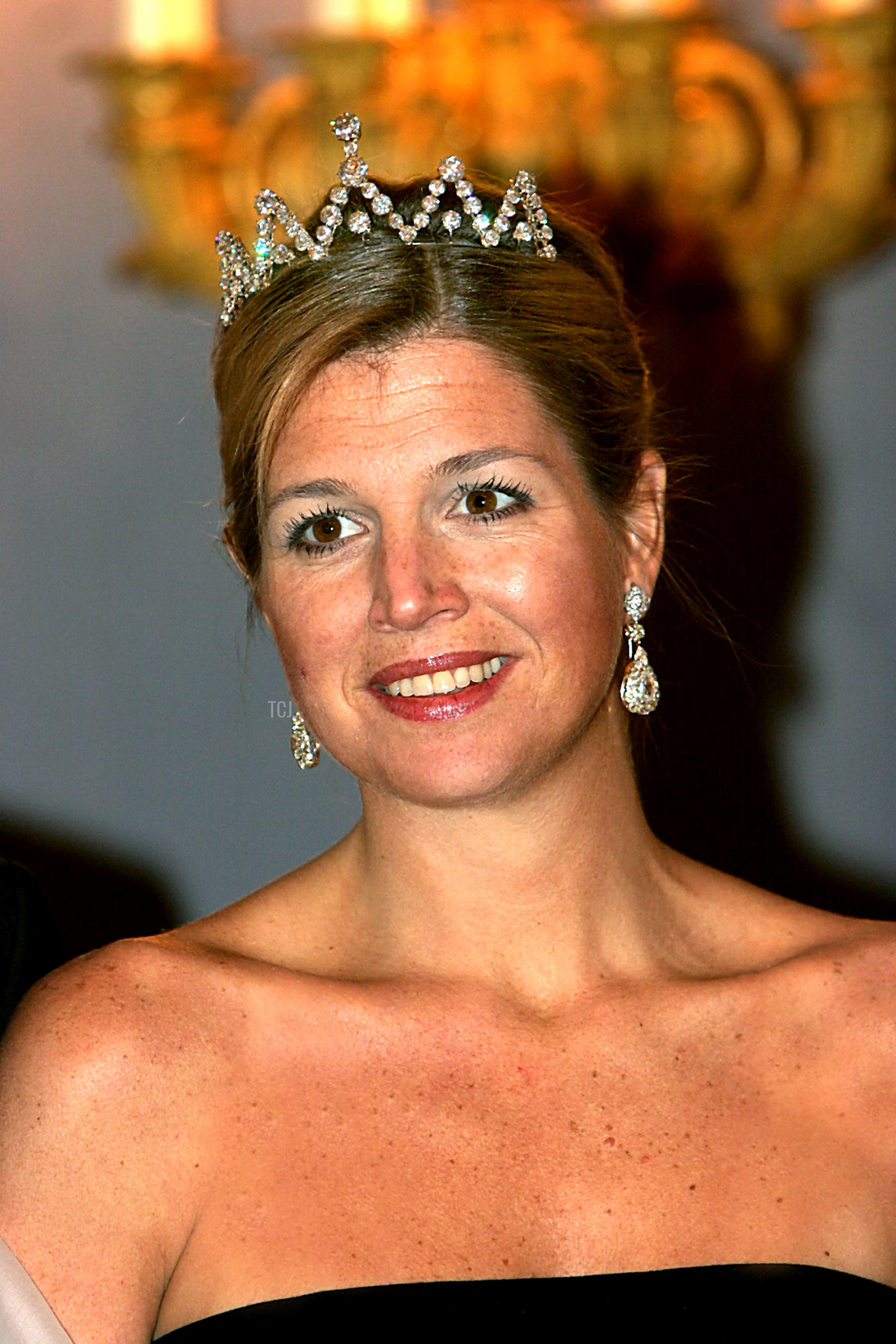 Princess Maxima wears the Dutch Diamond Festoon Tiara, January 2005