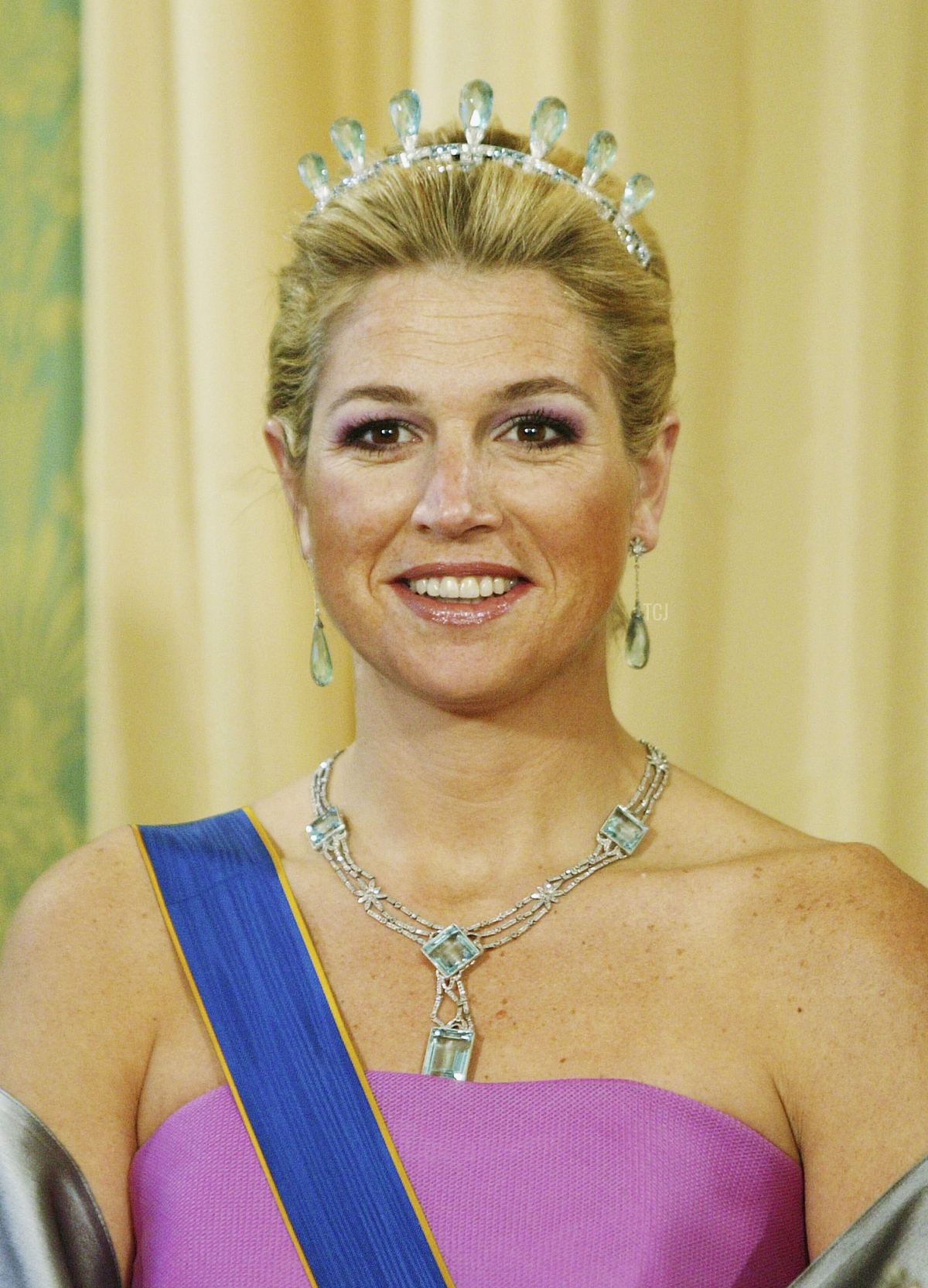 Princess Maxima wears the Dutch Aquamarine Parure Tiara, April 2006