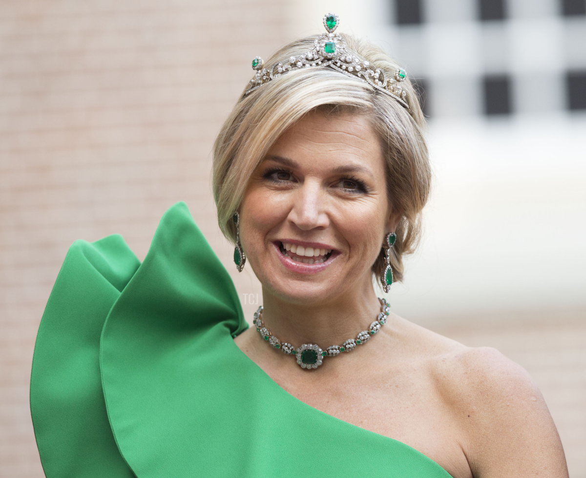 Queen Maxima wears the Dutch Emerald Parure Tiara, June 2014