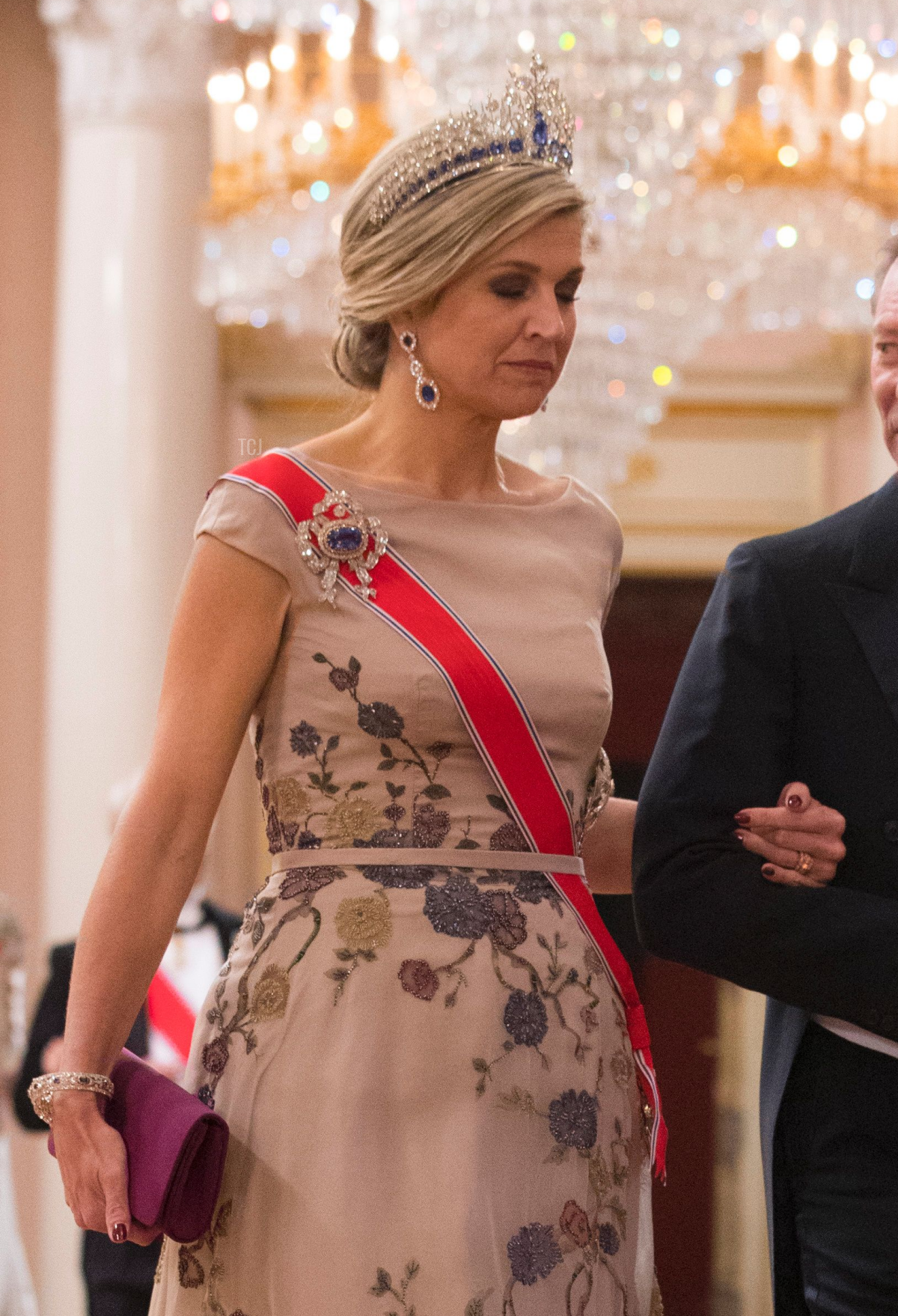 Queen Maxima wears the Dutch Sapphire Parure Tiara, May 2017