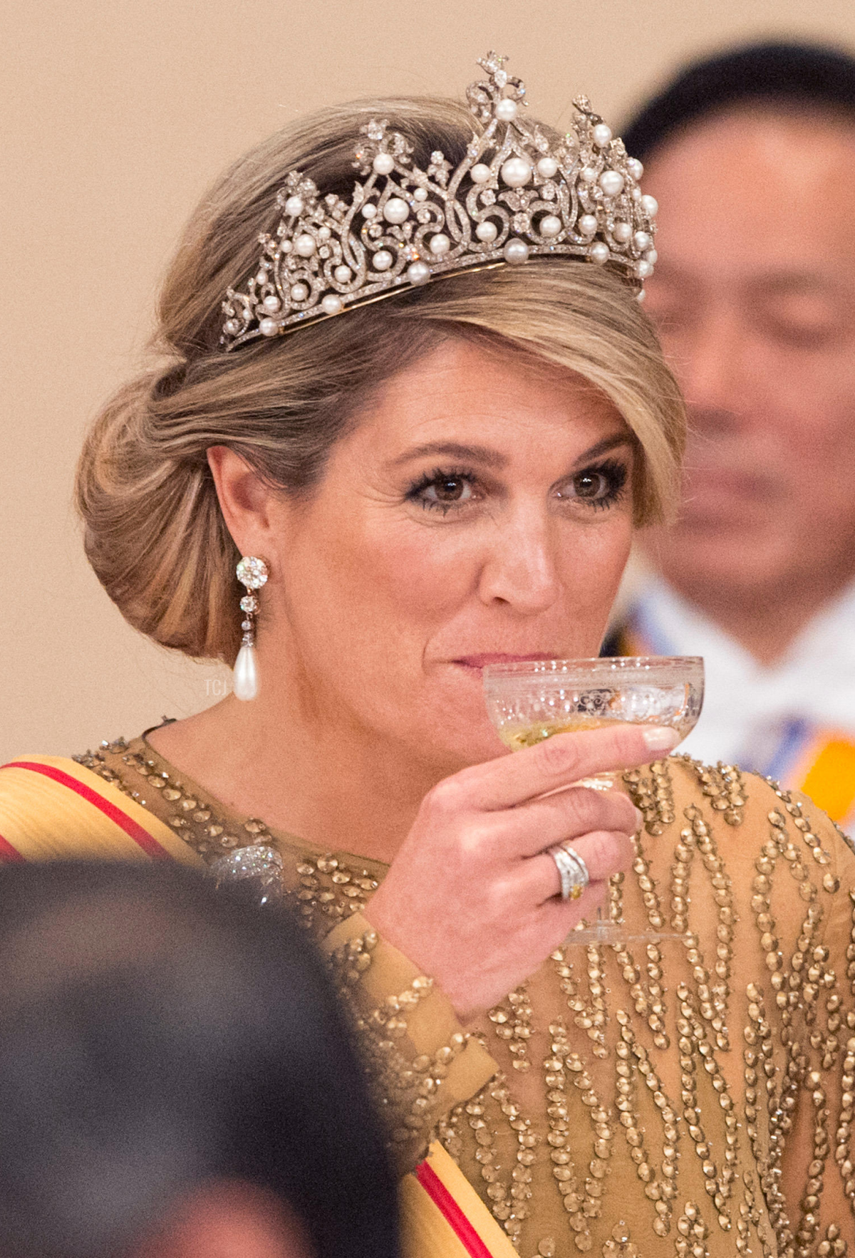 Queen Maxima wears the Wurttemberg Ornate Pearl Tiara, October 2014