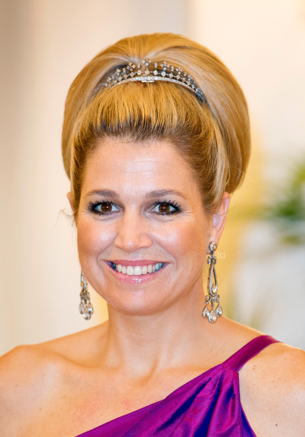 Princess Maxima wears Queen Wilhelmina's Diamond Hair Comb, January 2013
