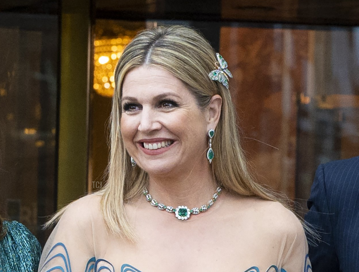Queen Maxima arrives at the Royal Theater Carré in Amsterdam, on May 12, 2021, where they came for the recording of the TV broadcast