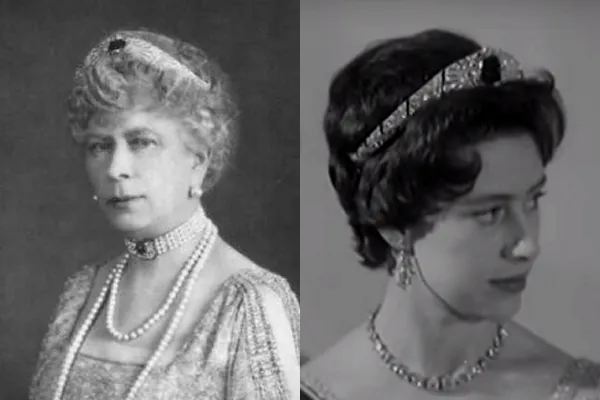 Queen Mary and Princess Margaret both wear the bandeau