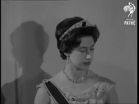Princess Margaret during a dinner for President Heuss of Germany, 1958