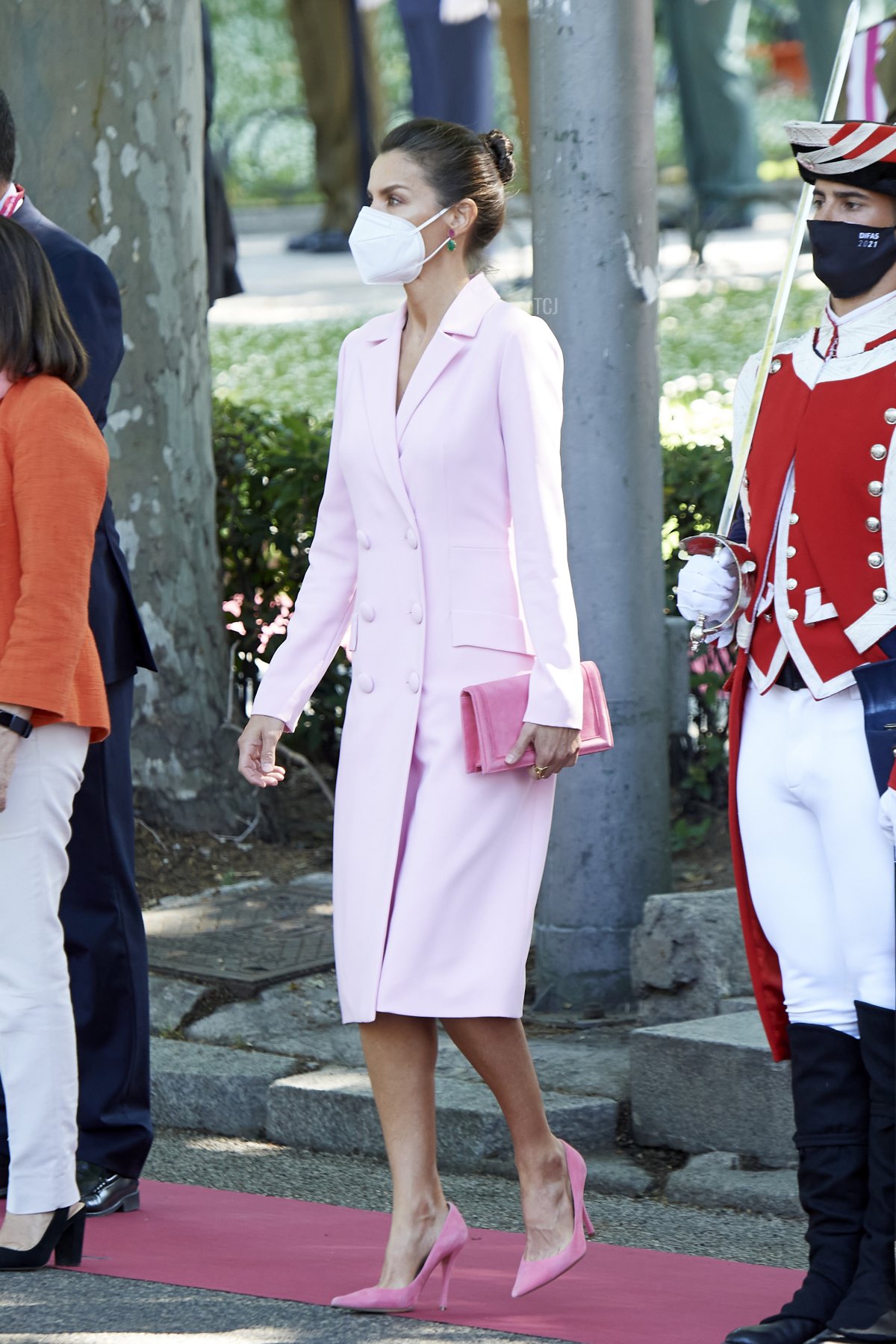 Queen Letizia of Spain attends Armed Forces day on May 29, 2021 in Madrid