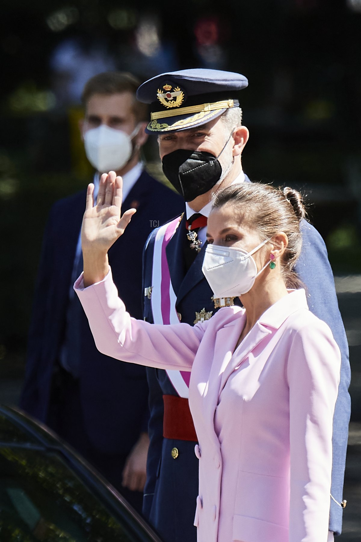 Queen Letizia of Spain attends Armed Forces day on May 29, 2021 in Madrid