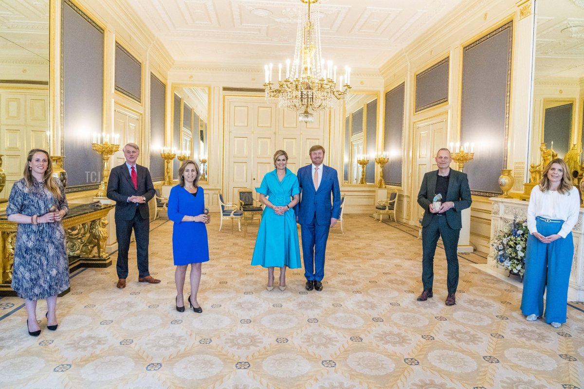 King Willem-Alexander and Queen Maxima at the presentation of the Appeltjes van Oranje prize at Noordeinde Palace in The Hague on June 1, 2021