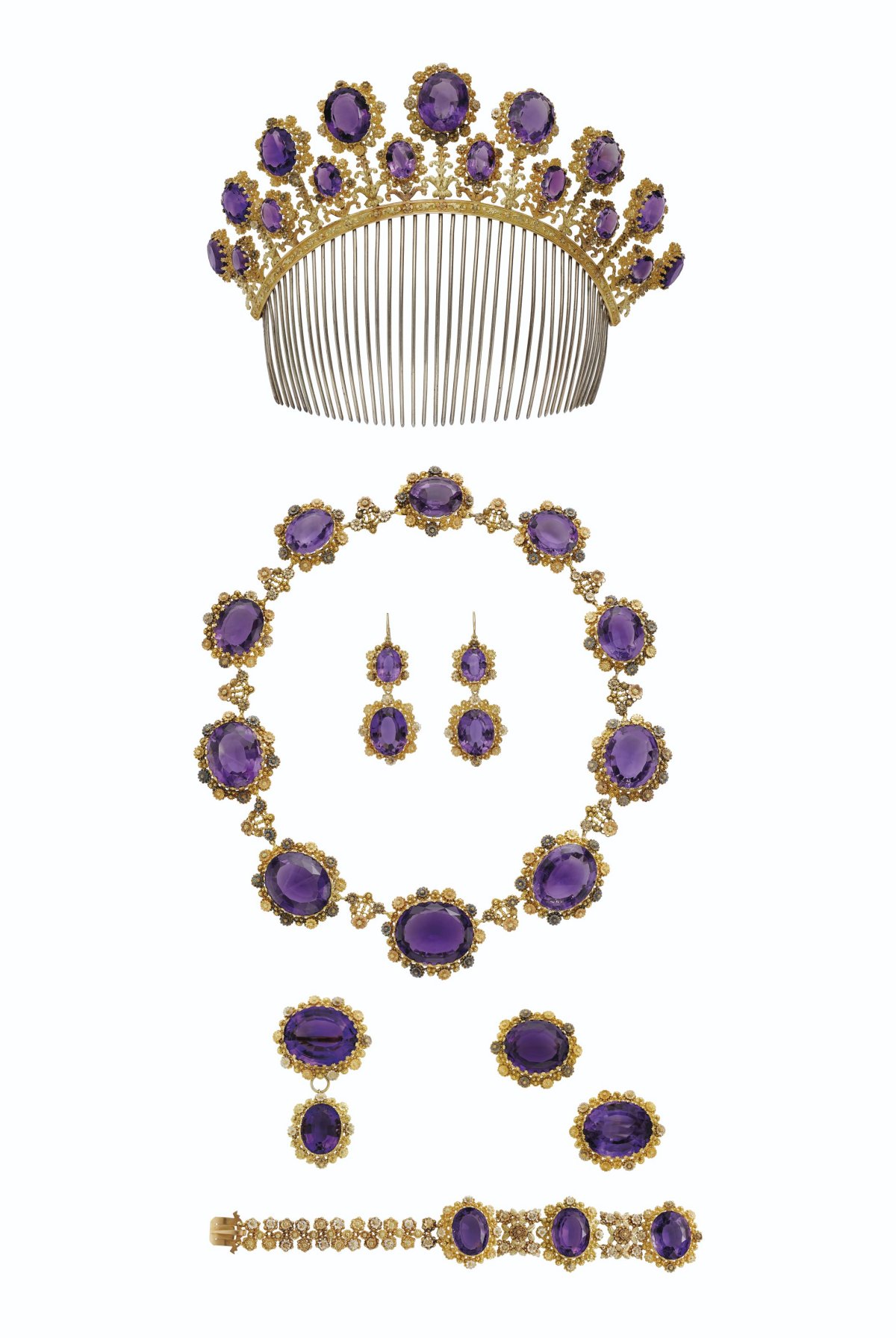Antique Suite of Amethyst Jewelry