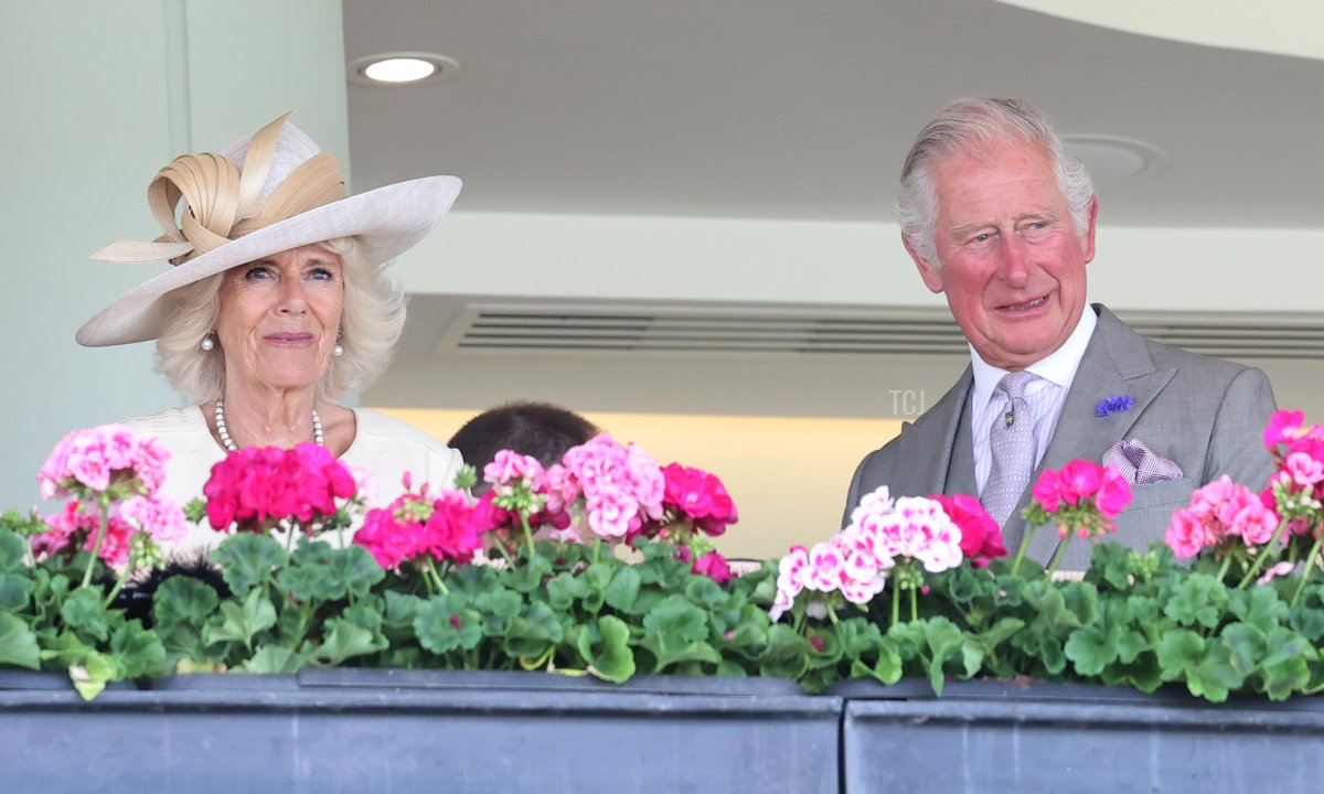 Camilla, Duchess of Cornwall and Prince Charles, Prince of Wales attend Royal Ascot 2021 at Ascot Racecourse on June 16, 2021 in Ascot, England