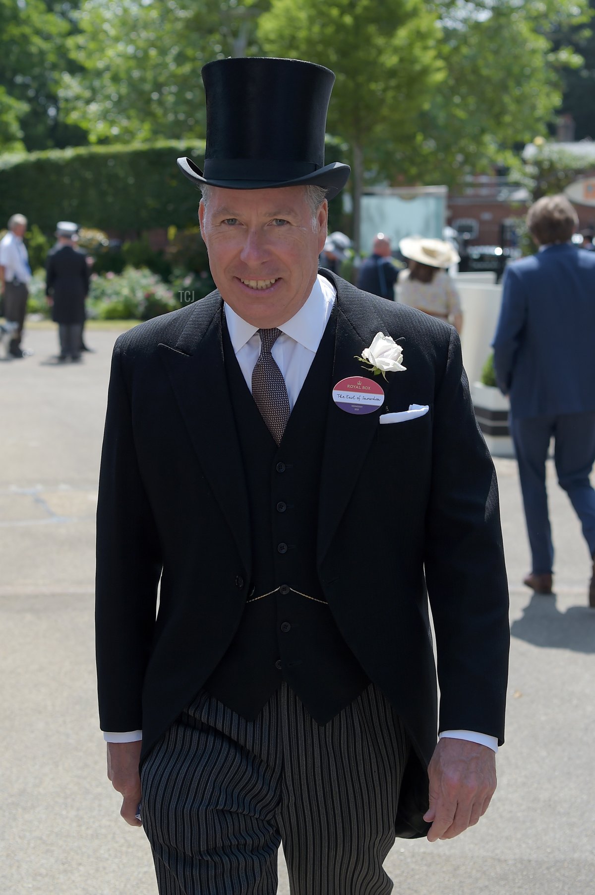 David Armstrong-Jones, 2nd Earl of Snowdon arrives at Royal Ascot 2021 at Ascot Racecourse on June 16, 2021 in Ascot, England