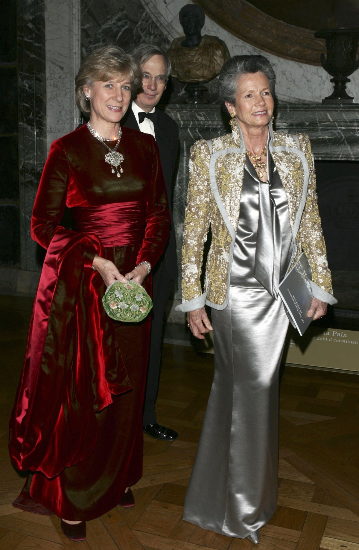 The Duchess of Gloucester, her husband Duke of Gloucester, and Anne-Aymone Giscard d'Estaing attend the Child Abuse Foundation Gala at the Castle of Versailles on December 6, 2004 in Versailles, France