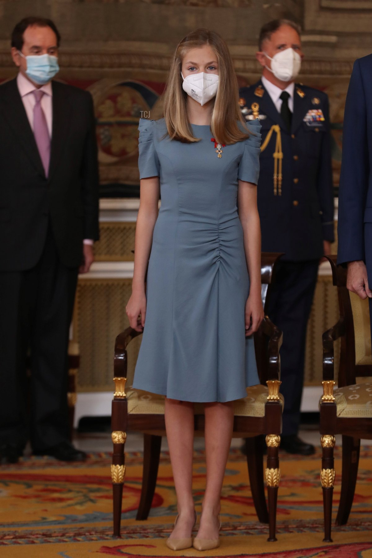 Princess Leonor, King Felipe of Spain, Queen Letizia of Spain and Princess Sofia attend the "Order of the Civil Merit" ceremony at the Royal Palace on June 18, 2021 in Madrid, Spain