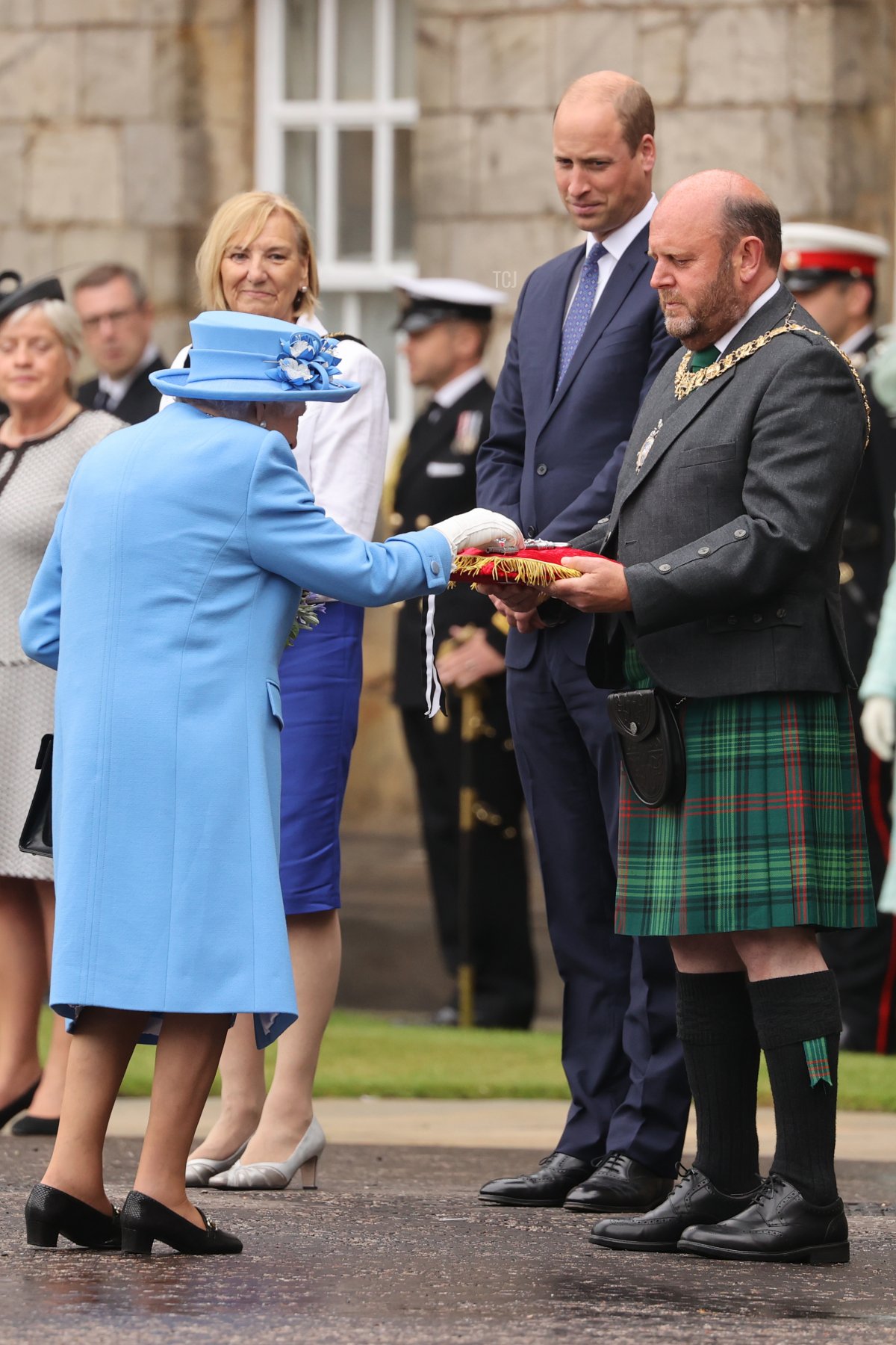 Queen Elizabeth II attends The Palace Of Holyrood house on June 28, 2021 in Edinburgh, Scotland