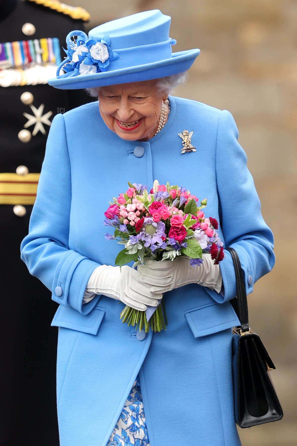 Queen Elizabeth II attends The Palace Of Holyrood house on June 28, 2021 in Edinburgh, Scotland