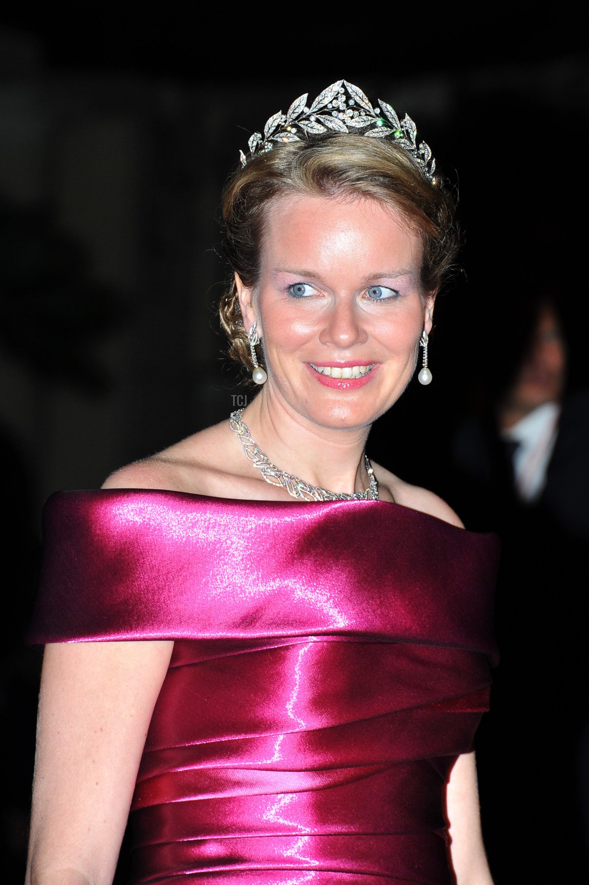 Crown Princess Mathilde attends a dinner at Opera terraces after the religious wedding ceremony on July 2, 2011 in Monaco