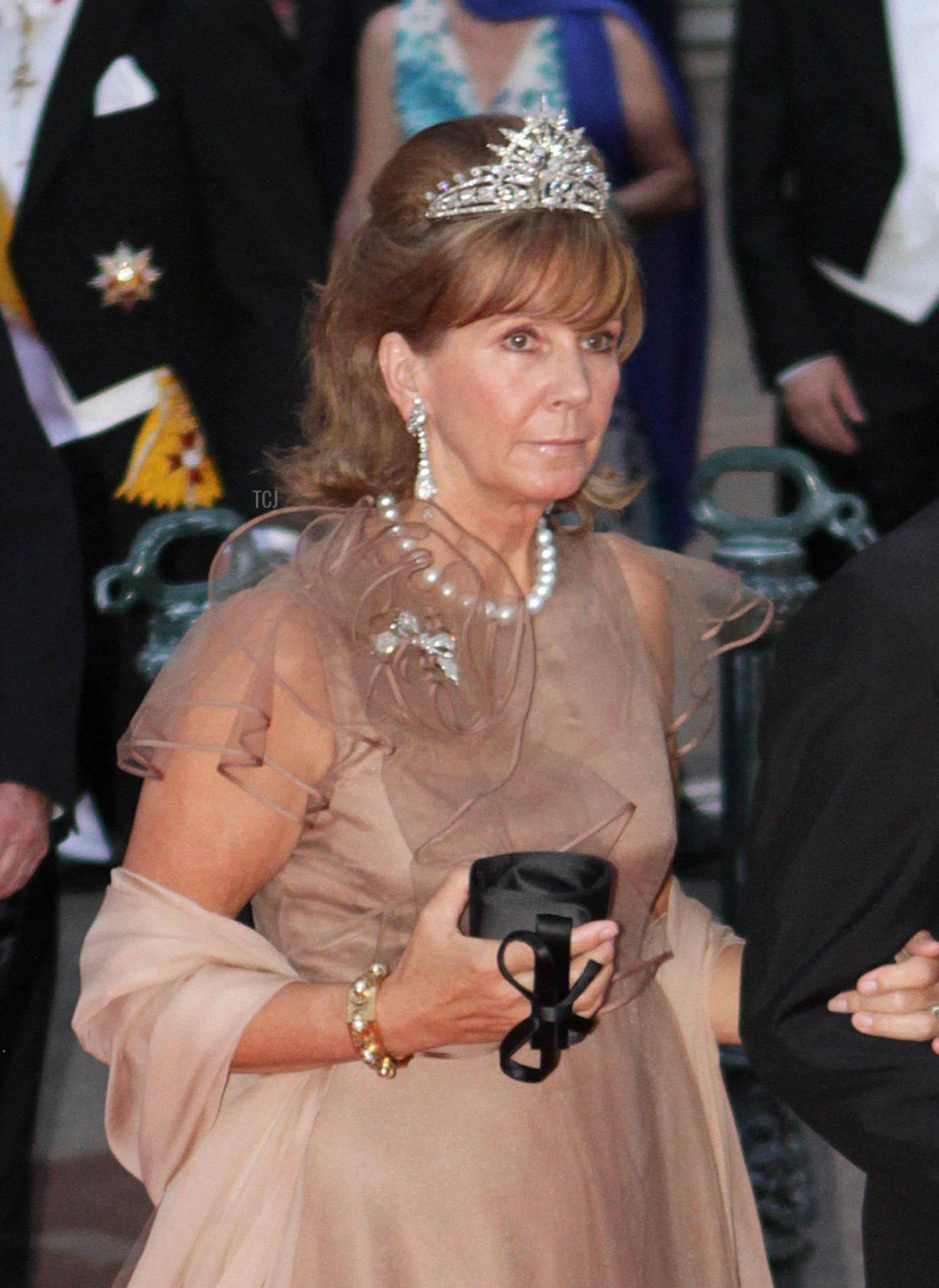 Bavarian Prince Leopold and his wife Ursula attend the official dinner on the Opera terraces after the religious wedding of Prince Albert II and Princess Charlene of Monaco in Monaco, 02 July 2011